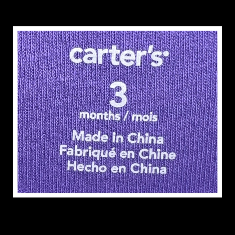 4/$10 •Carters 3m purple baby girl onesie🦄EUC🦄 - Picture 2 of 2